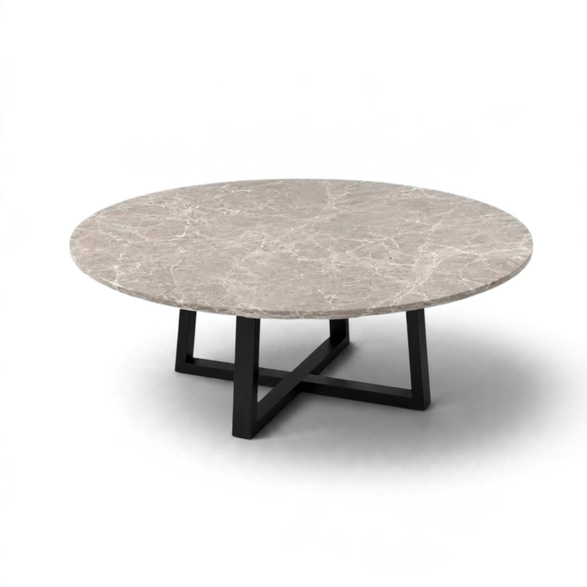 Sofabord Marmor & Metal Krydsstel