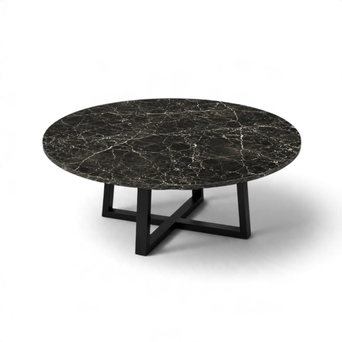 Sofabord Marmor & Metal Krydsstel